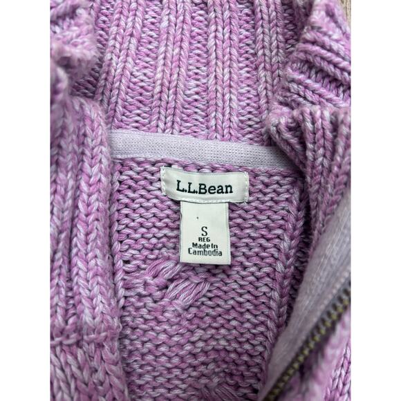 L.L. Bean Cable Knit Sweater 100% Cotton Size Small - Picture 2 of 6